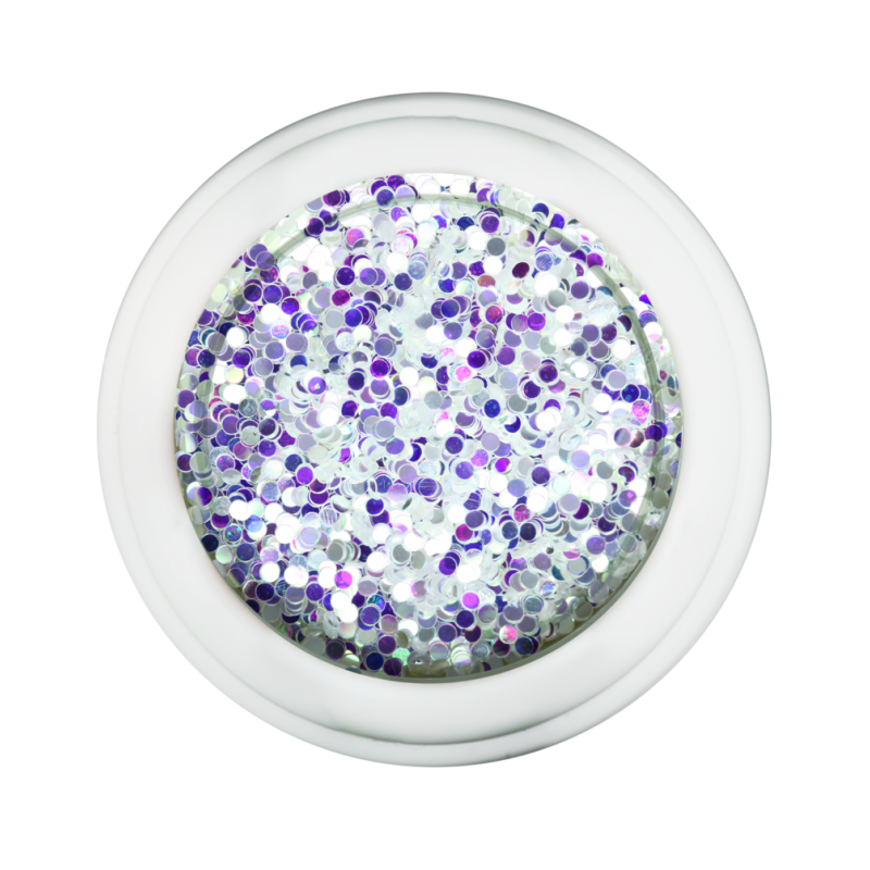 Cre8tion Nail Art Designed Confetti Glitter, 030, Round 1mm, White, Purple, 0.5oz, 1101-0471 BB